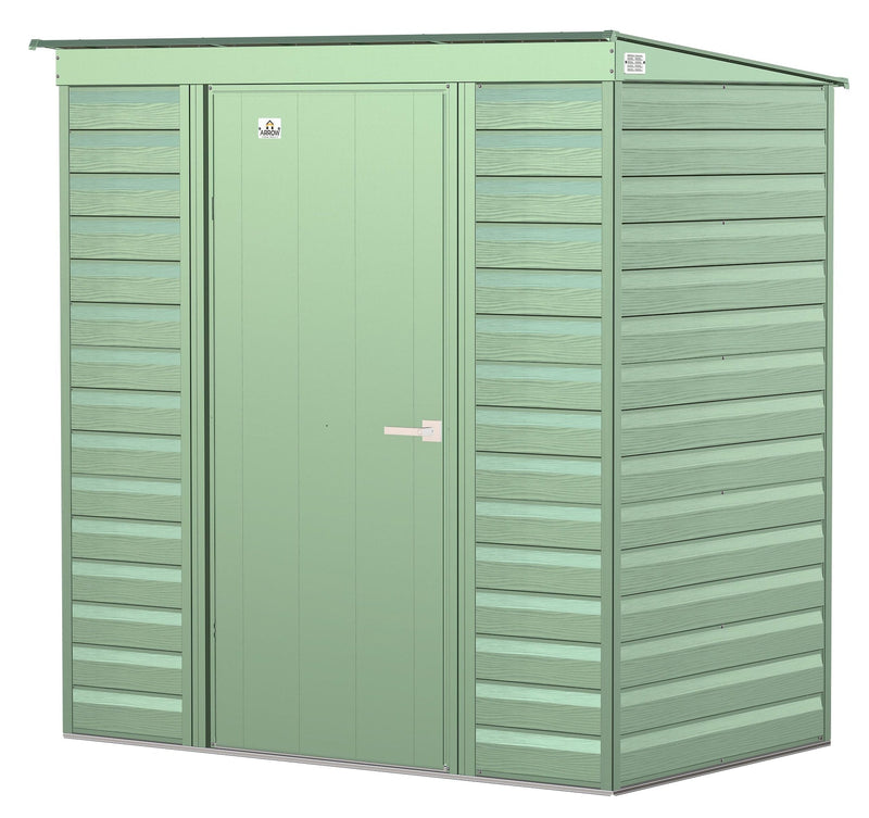 Arrow Select Galvanized Steel Storage Shed, Sage Green, 6-ft x 4-ft I3
