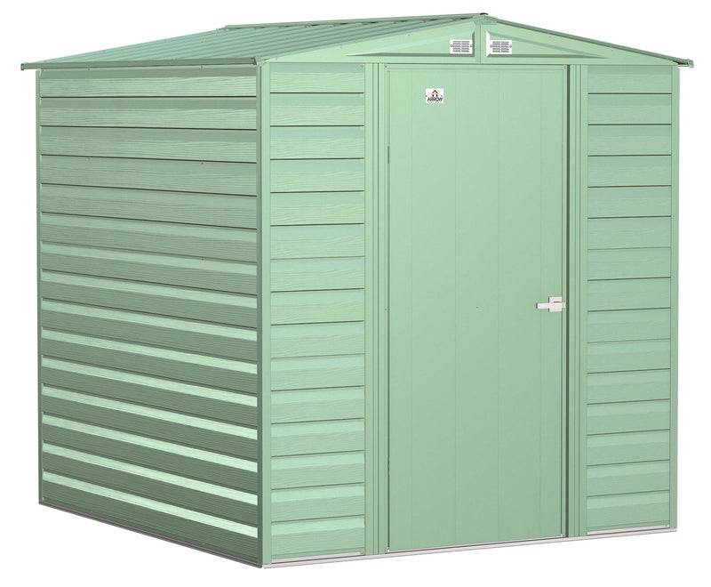 Arrow Select Galvanized Steel Storage Shed, Sage Green, 6-ft x 7-ft V9