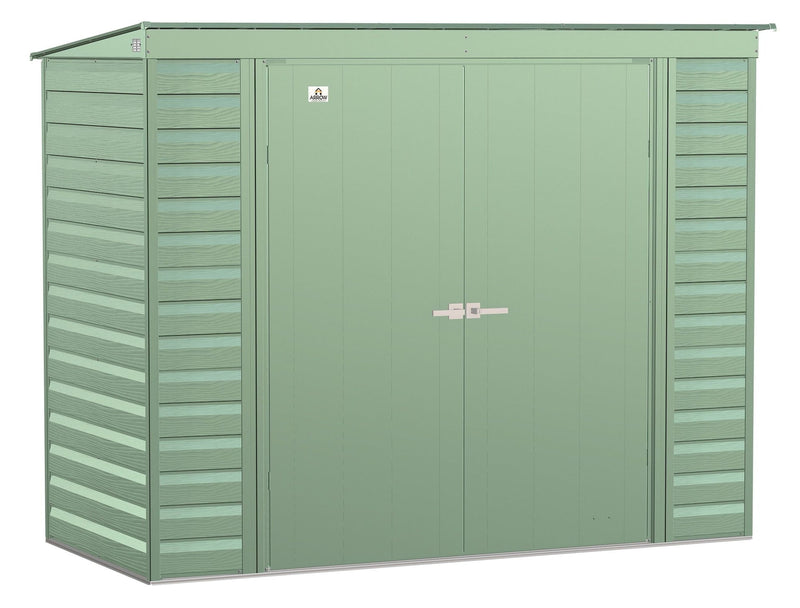 Arrow Select Galvanized Steel Storage Shed, Sage Green, 8-ft x 4-ft P5
