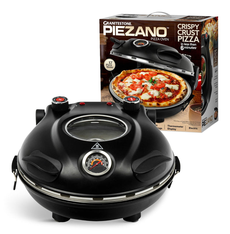 As Seen On TV Granitestone Piezano Electric Pizza Oven, 12-in, Black U4
