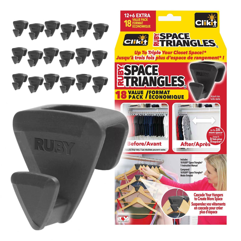 As Seen On TV Ruby Space Saver Triangles, Black, 18-pk I2