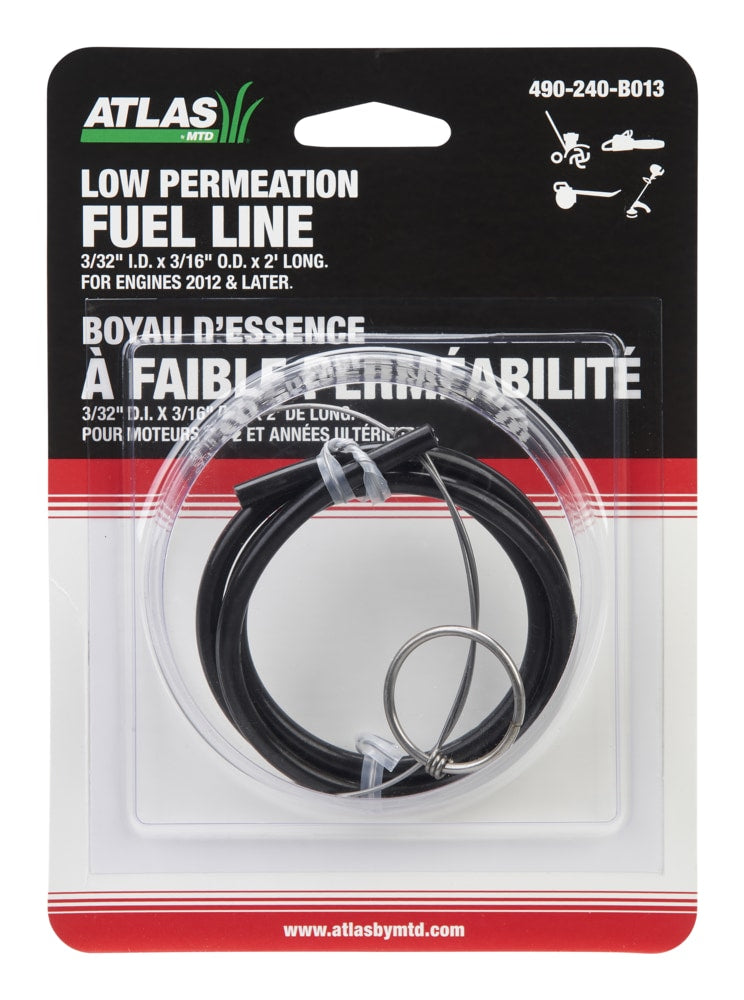 Atlas Lawn Tractor Replacement Fuel Line with Tool, 2-ft3/32-in I.D. x 3/16-in O.D. x 2-in T9