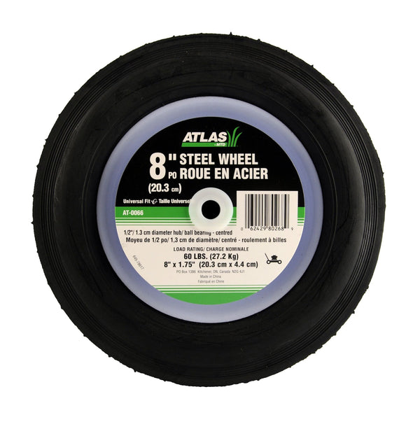 Atlas Steel Lawn Mower Replacement Wheel with Ball Bearings, 8-in x 1.5-in Q1