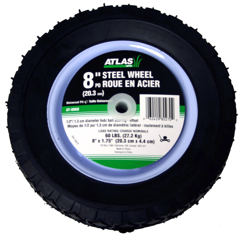 Atlas Steel Lawn Mower RePlacement Wheel with Ball Bearings, 8 in x 1.75-in B2