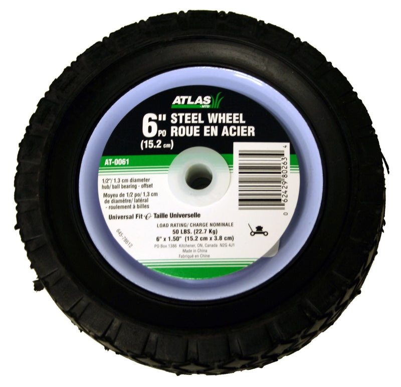 Atlas Steel Lawn Mower Wheel with Ball Bearings, 6-in x 1.5-in P1