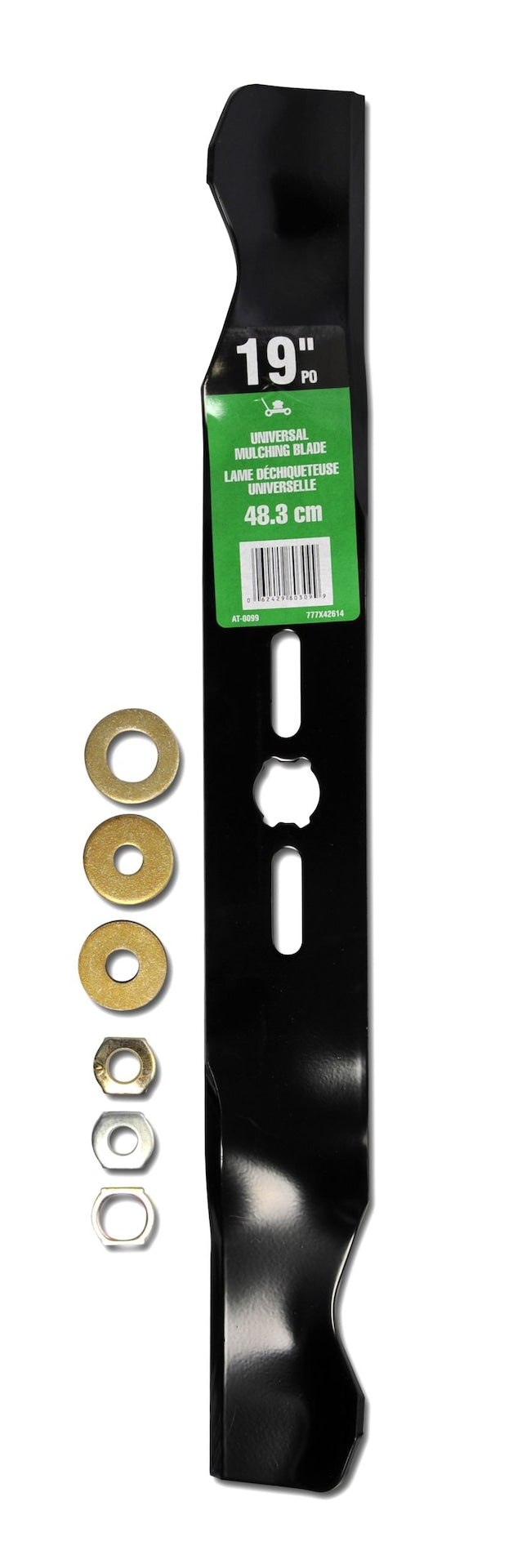 Atlas Universal Lawn Mower Replacement Mulching Blade, 19-in, Black N3