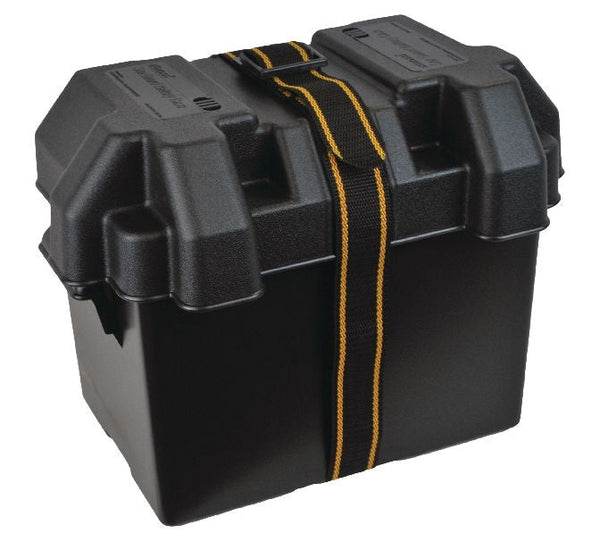 Attwood Polypropylene Vented Marine Battery Box with Strap & Mounting Hardware, Black, Assorted Sizes T9