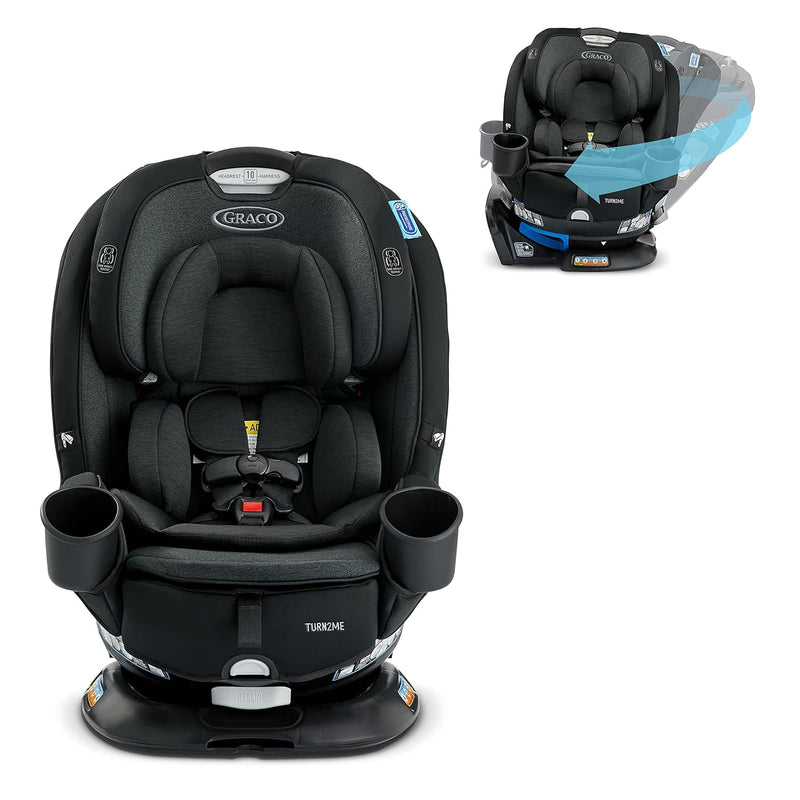 Graco Turn2Me 3-in-1 Convertible Car Seat, Rotating, Rear & Forward-Facing, Highback Booster, SnugLock, Cambridge S7