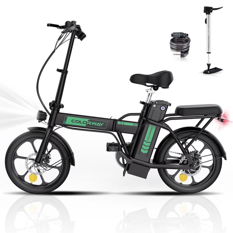 COLORWAY Electric Bike,500W/10.4Ah/36V Removable Battery E Bike, Electric Foldable Pedal Assist E-Bicycle,19.9MPH Bicycle for Teenager and Adults... W3