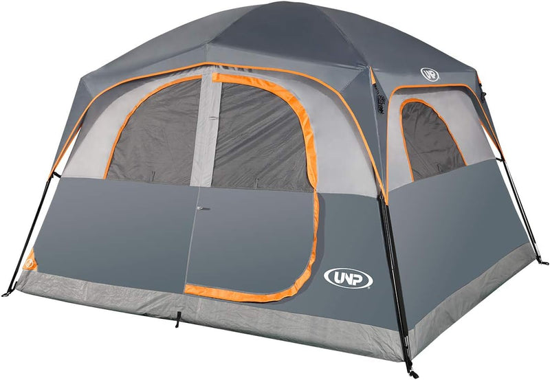 A 6-person waterproof and windproof portable family camping tent, with a double-layer structure, equipped with 1 mesh door and 5 large mesh windows - height of 10 feet × 9 feet × 78 inches (unit: inches) Z8
