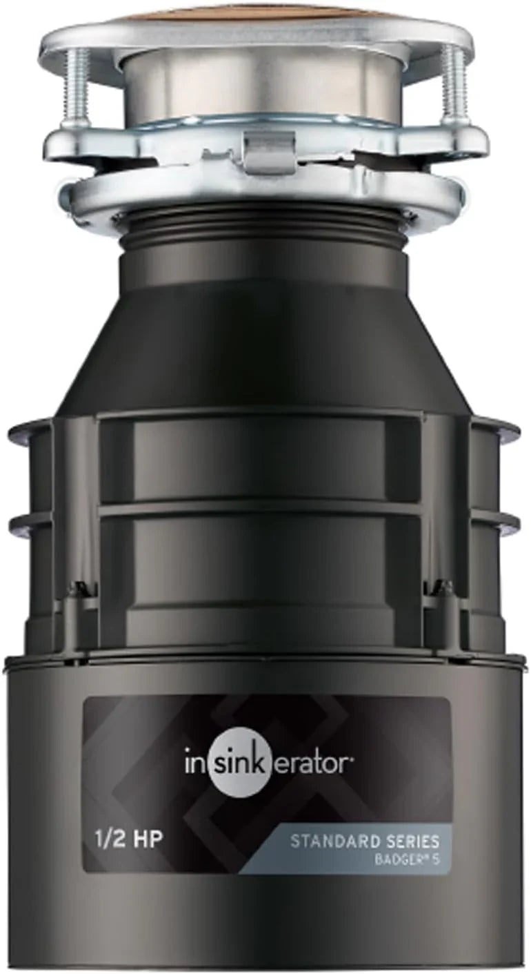 InSinkErator Badger 5 Garbage Disposal, 1/2 HP Continuous Feed, Durable Steel, Easy Install T1