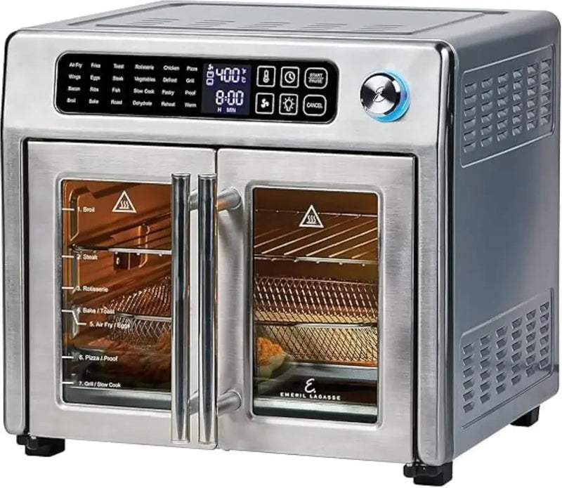 Emeril Lagasse 26 QT Extra Large Air Fryer, Convection Toaster Oven with French Doors, Stainless Steel A3