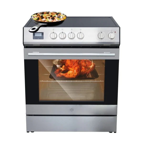 Front Control Electric Range Oven with 5 Cooktop Elements with 6 Cooking Power Options, Freestanding Oven, 5.0 cu. ft. Capacity Stainless Steel Z3