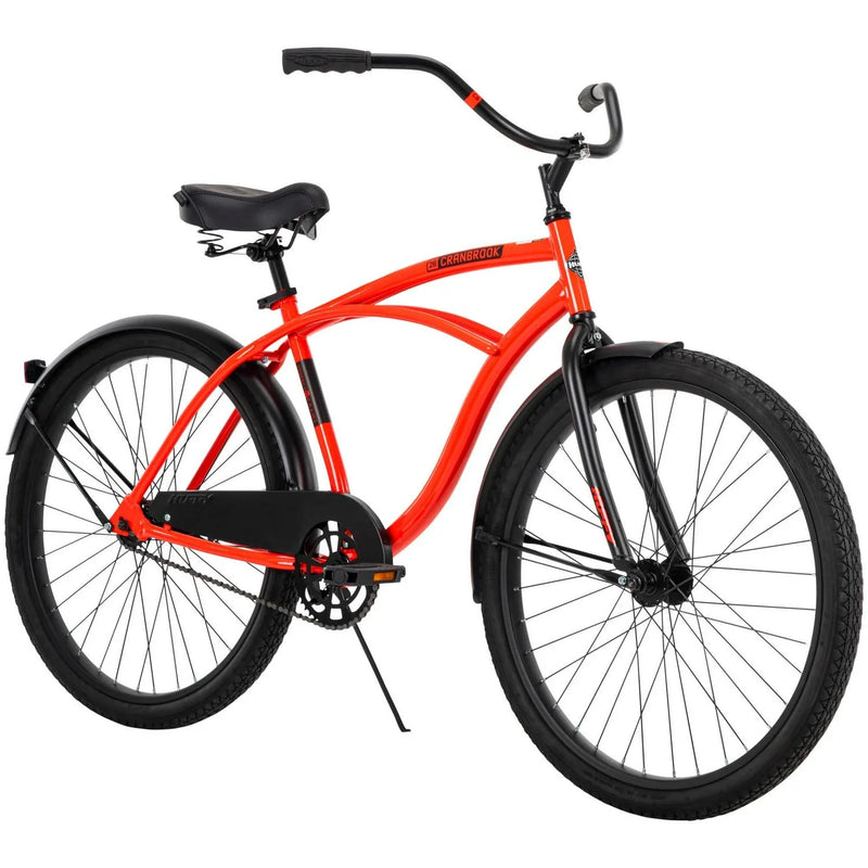 Huffy 26 In. Cranbrook Mens Classic Beach Cruiser Comfort Bike, Red X8