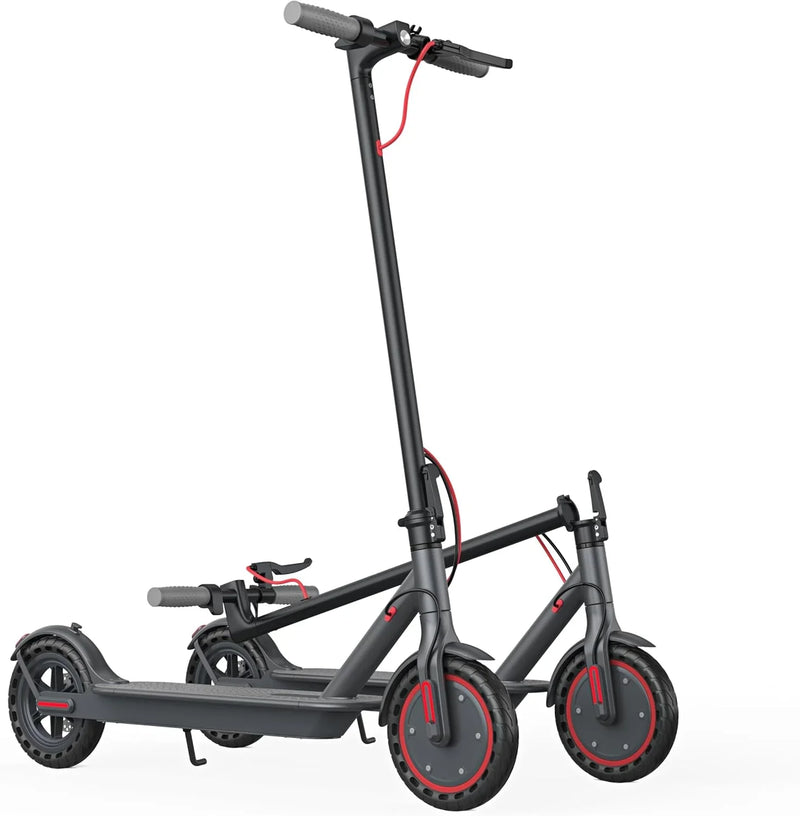 Electric Scooter - 8.5" Solid Tires, 350W Motor, Up to 19 MPH and 21-23 Miles Long-Range Portable Foldable Commuting Scooter for Adults with Double Braking System and App I0