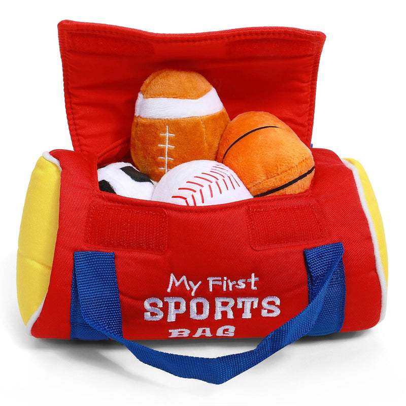 Baby GUND My First Sports Bag Stuffed Plush Playset, Baby Gift Toys, 8-in D7