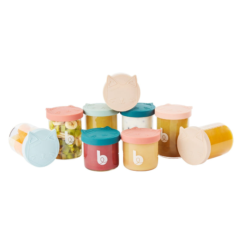 Babymoov Isy Glass Food Prep & Storage Bowls Set, For Babies & Toddlers, 4-oz & 8.5-oz, 9-pk H8