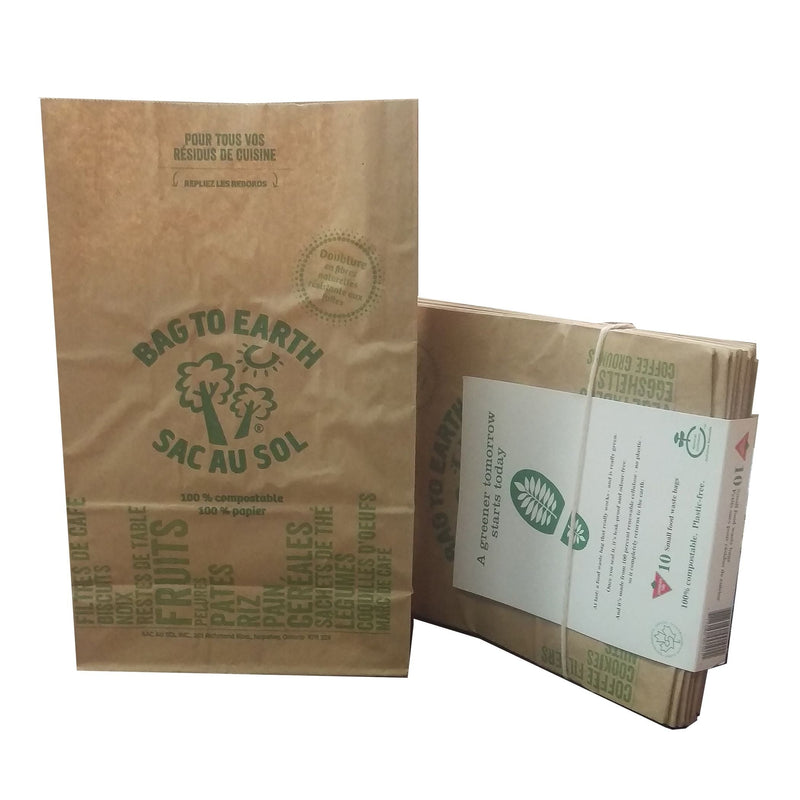 Bag to Earth Small Organic Compostable and Biodegradable Food Waste Bags, 10-pk, 5.5-L P0