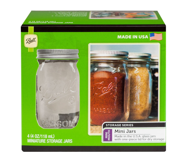 Ball Miniature Glass Jars with Storage Lids, 118 mL, 4 Count R0