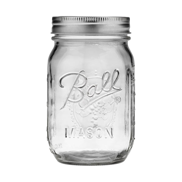 Ball Regular Mouth Pint Glass Mason Jar, 16-oz/473-mL, 8-pk O4