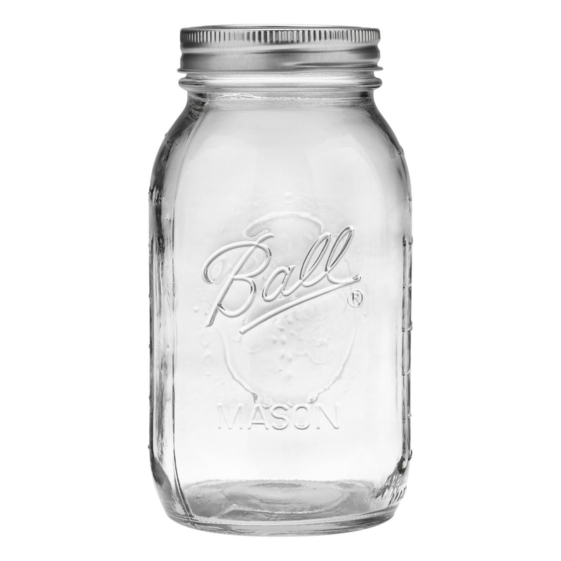 Ball Regular Mouth Quart Glass Mason Jar, 32-oz/946-mL, 8-pk H9