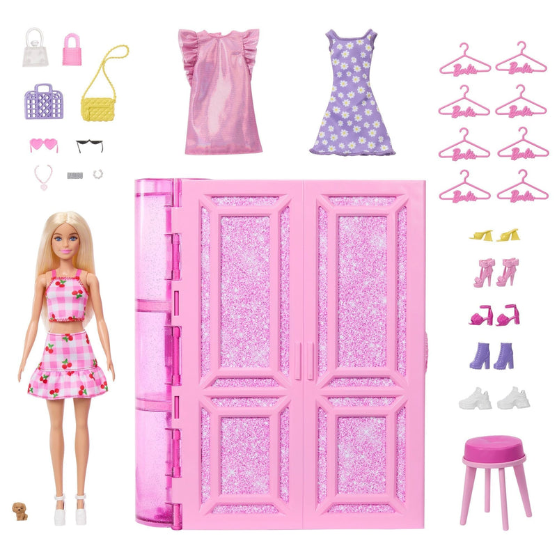 Barbie Dream Closet Toy Playset with Series 3.0 Fashion Doll and 25+ Accessories B9
