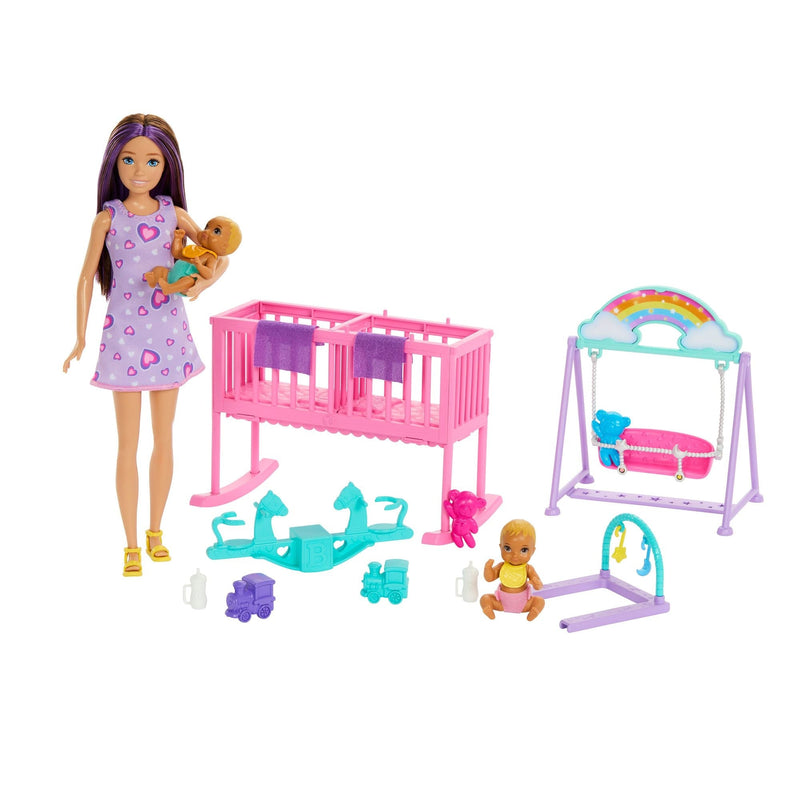 Barbie Skipper Babysitter Twinning Dolls & Toys Nursery Playset, Kids Ages 4+ Z0