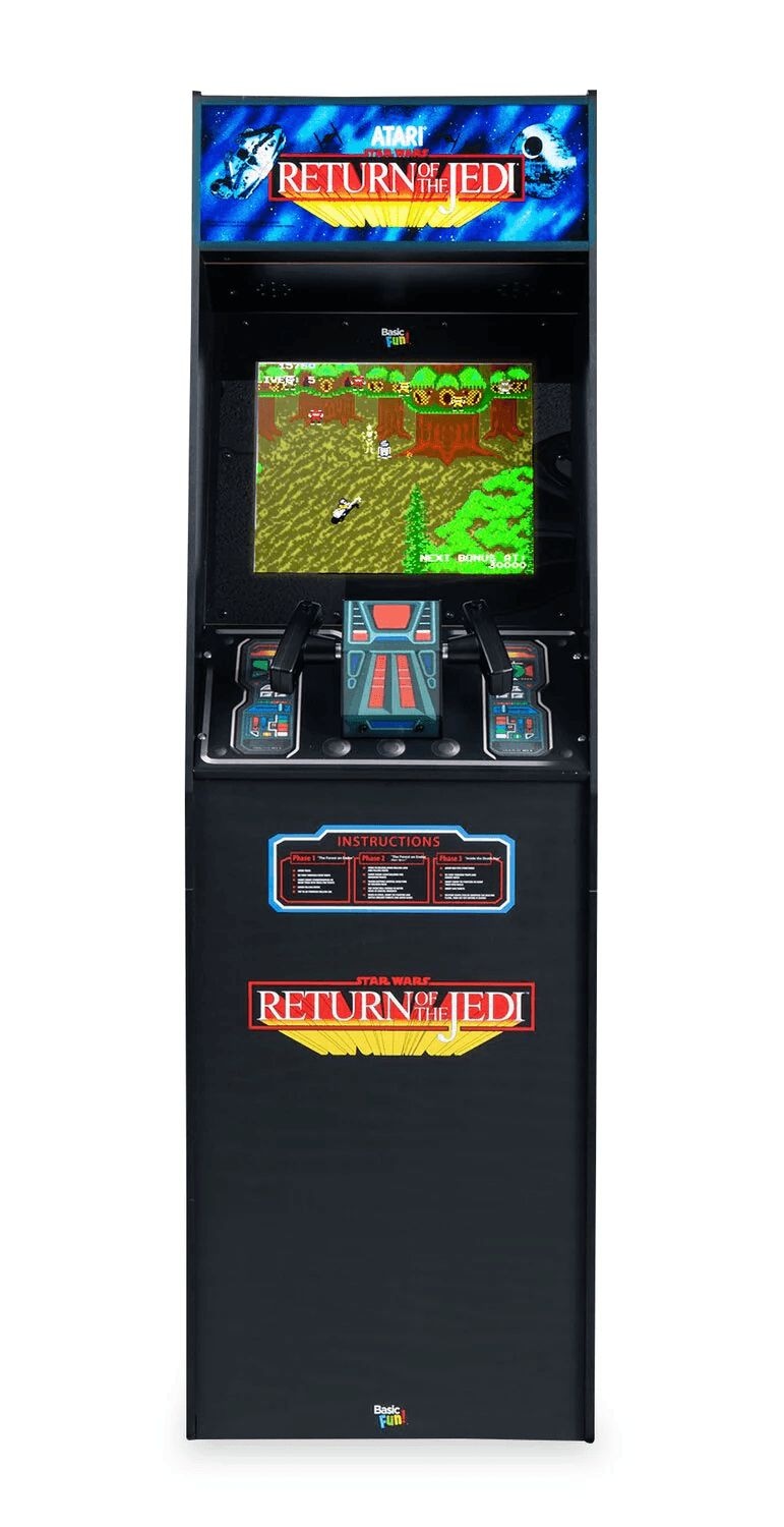 Basic Fun Atari Star Wars Ultra Series Arcade Classics Cabinet for Home, Free Standing Game Machine with 3 Games T0
