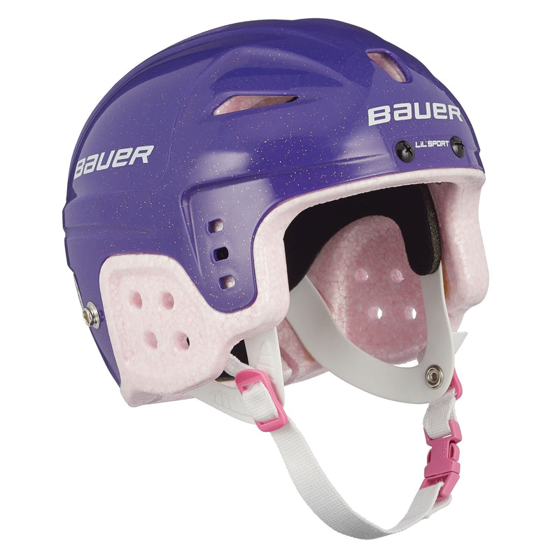 Bauer Lil' Sport Hockey Helmet, Youth, Purple & Pink B8