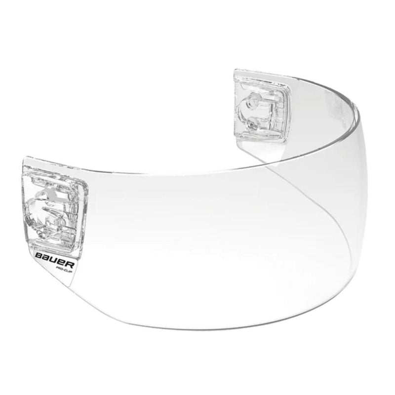 Bauer Pro-Clip Straight Hockey Helmet Visor with Clips, Junior/Senior, Clear J8