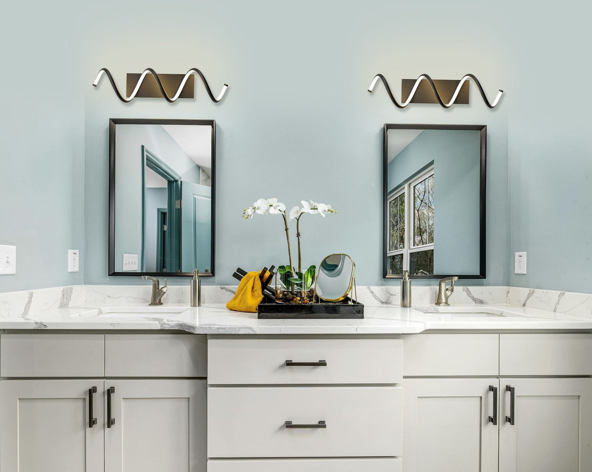 BAZZ Dante 16W/3000K Matte Black Integrated LED Wall Lamp Vanity Light