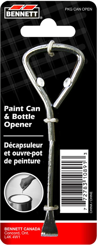 Bennett Metal Paint Can & Bottle Opener, Silver C1