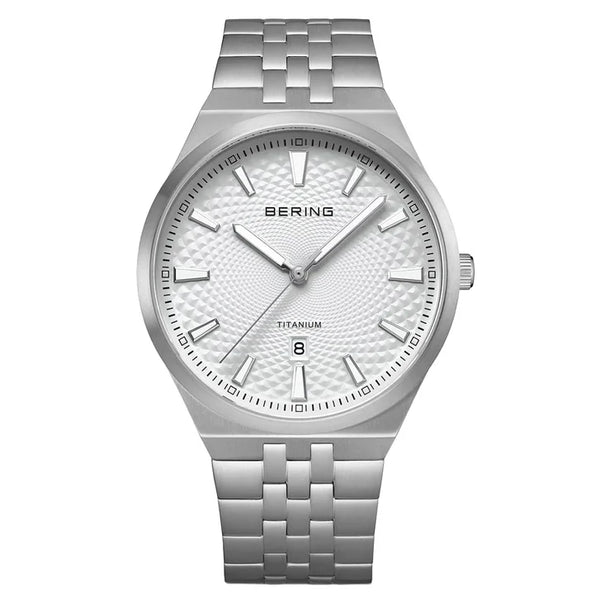 Bering Titanium White Silver-tone Guilloche Dial Men's Watch O6