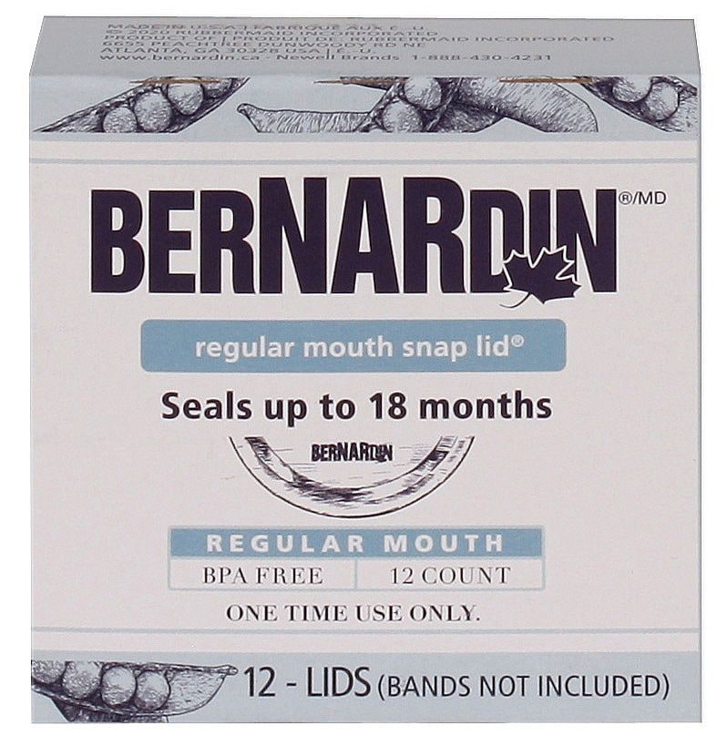 Bernardin Regular Mouth Replacement Snap Lids for Mason Jars, 12-pk C5