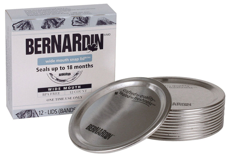 Bernardin Wide Mouth Replacement Snap Lids for Mason Jars, 12-pk U5