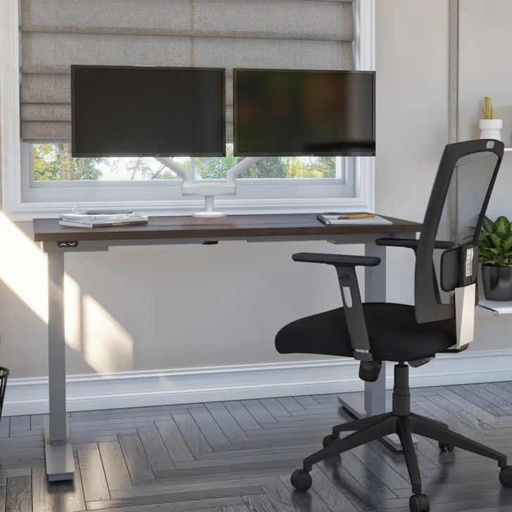 Bestar Upstand 61 cm x 122 cm (24 in. x 48 in.) Height Adjustable Desk with Dual Monitor Arm F3