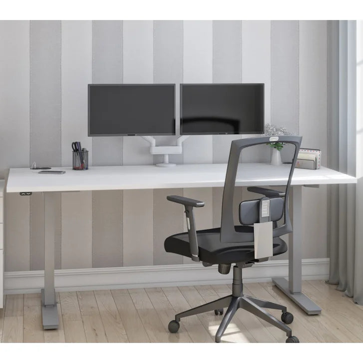 Bestar Upstand 76.2 cm x 182.9 cm (30 in. x 72 in.) Height Adjustable Desk with Dual Monitor Arm M5