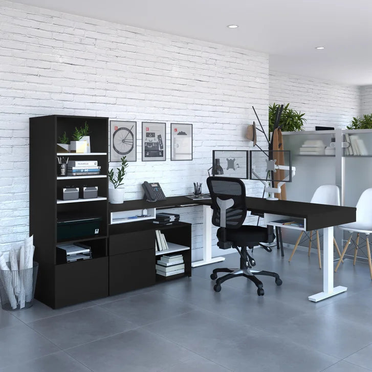 Bestar Viva L-shaped Height-adjustable Workstation K8