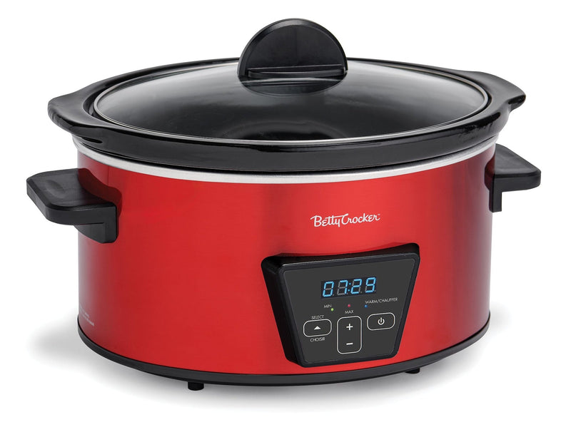 Betty Crocker Digital Programmable Slow Cooker with Tempered Glass Lid, 5-qt A7