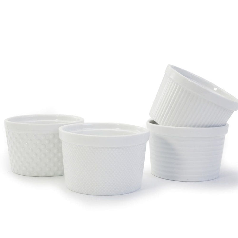 Bia Textured Ramekin Set, 12-oz, White, 4-pc R1