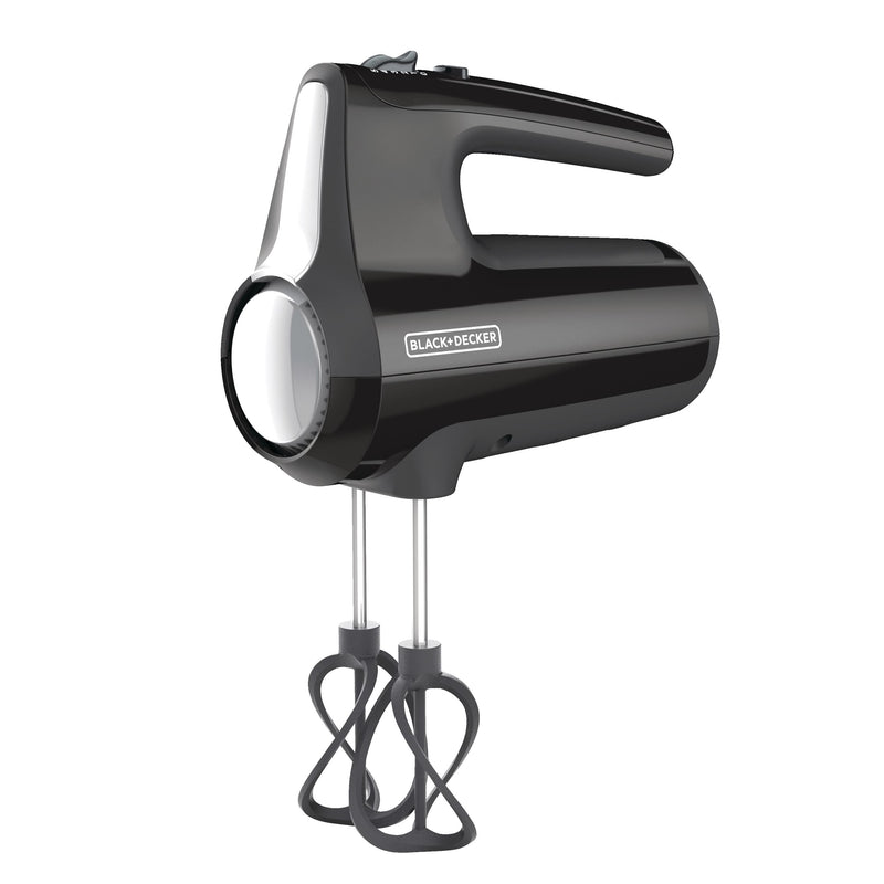 Black & Decker Helix Hand Mixer, Premium Performance 5 Speed Hand Mixer, Includes 5 Attachments and Case, Black P1