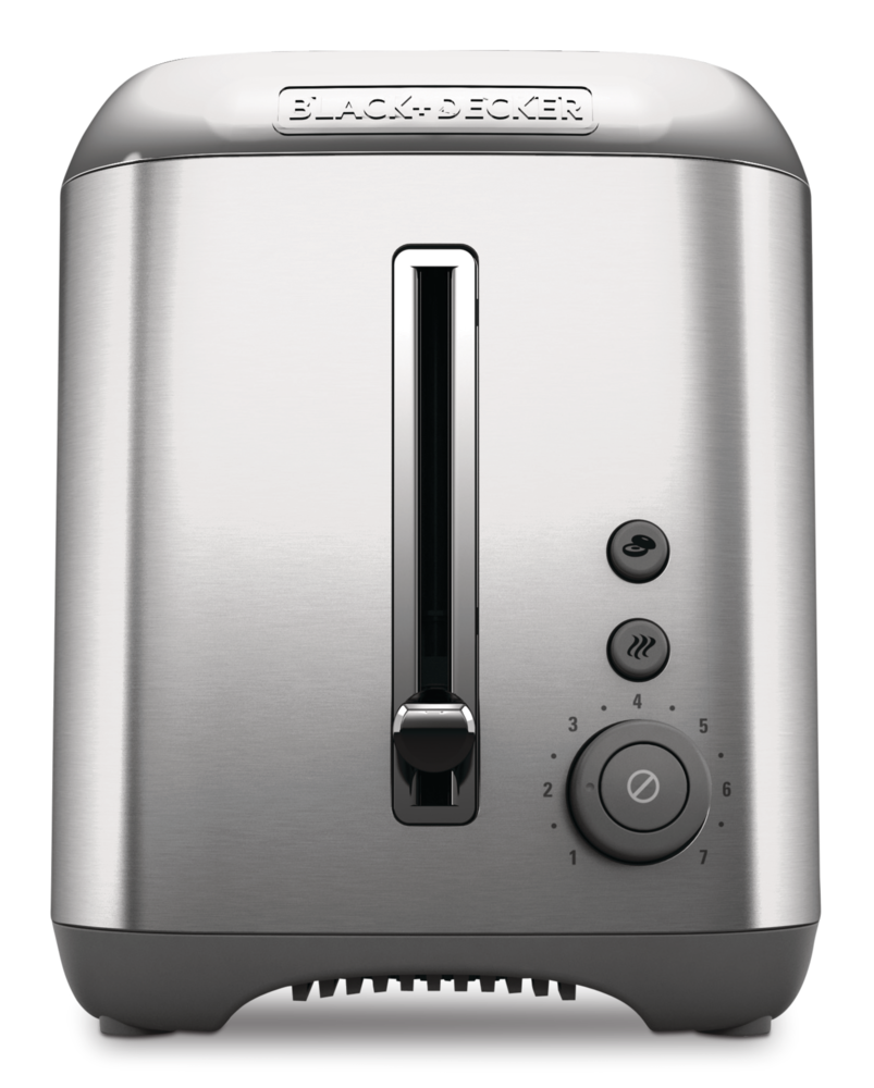 Black & Decker Kitchen Tools Extra Wide Slots Toaster with 7 Settings, Stainless Steel, 2-Slices