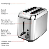 Black & Decker Kitchen Tools Extra Wide Slots Toaster with 7 Settings, Stainless Steel, 2-Slices