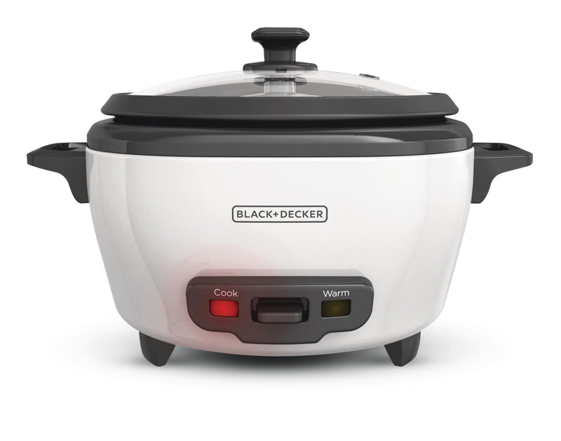 Black & Decker Non-Stick Rice Cooker & Steamer White, 6 Cups J8