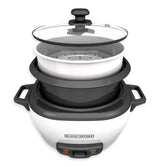 Black & Decker Non-Stick Rice Cooker & Steamer White, 6 Cups