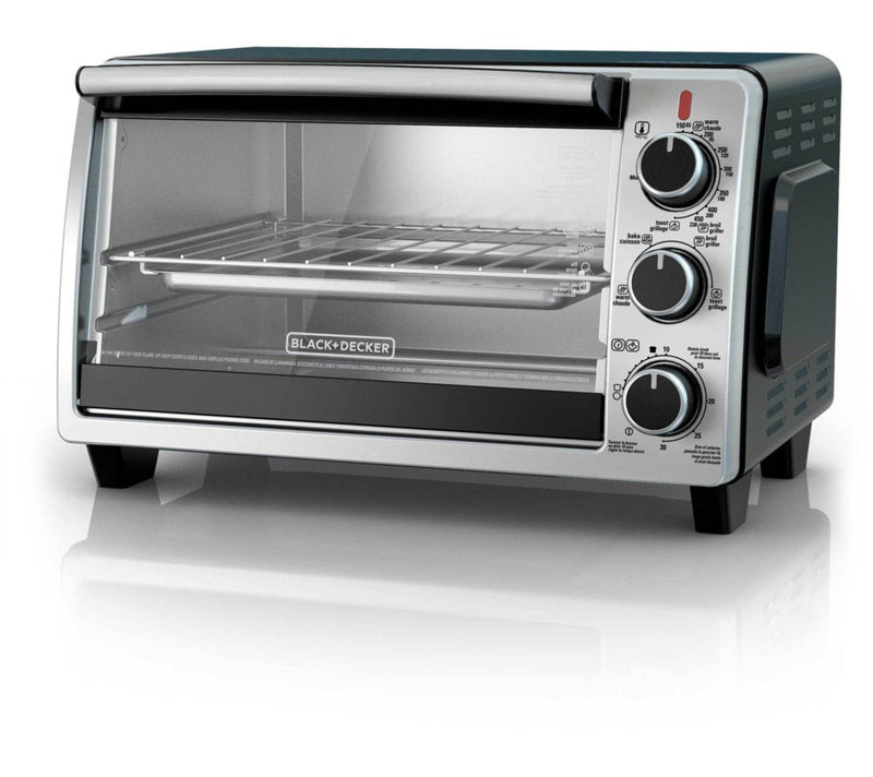 Black & Decker Toaster Oven with 4 Functions, Stainless Steel, 6-Slices Q6
