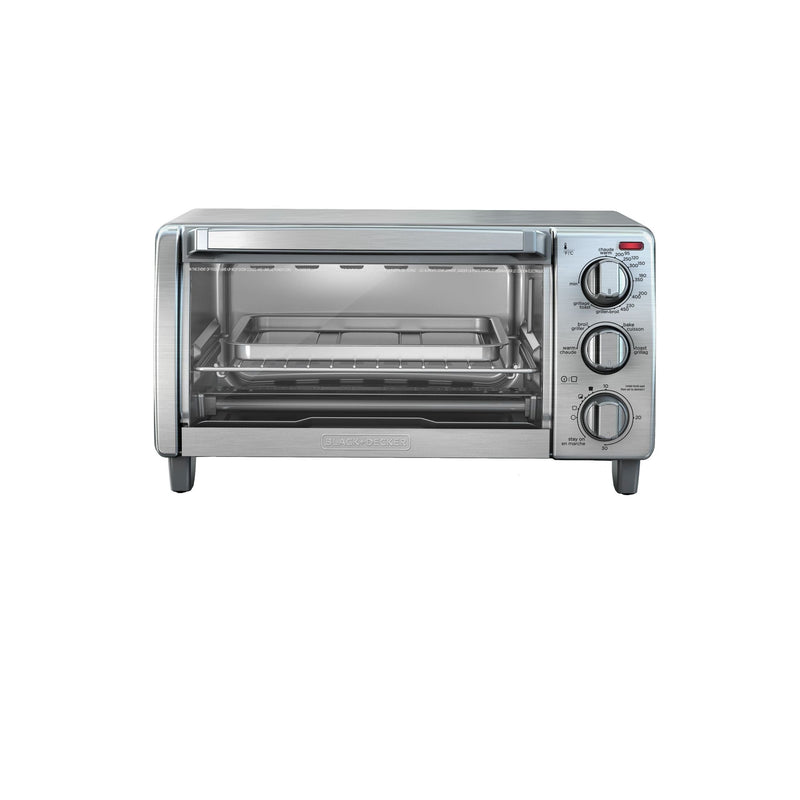 Black & Decker Toaster Oven with Natural Convection, Stainless Steel, 4-Slice N8