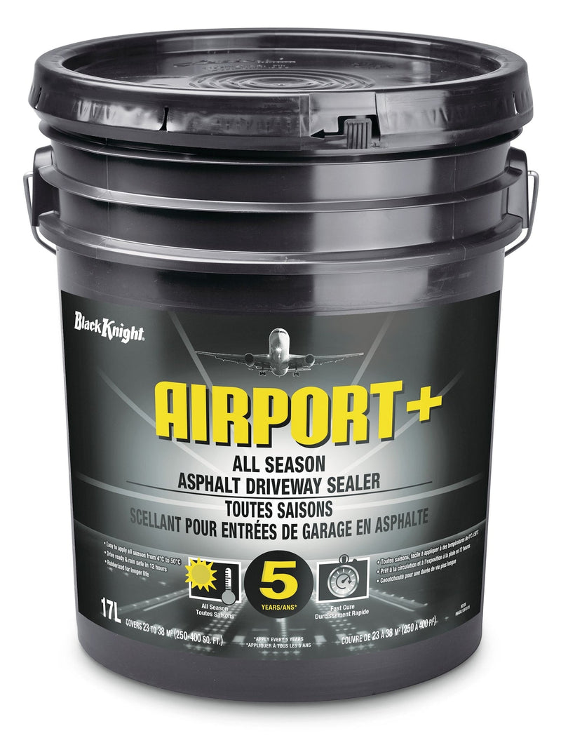 Black Knight Airport+ All-Season Driveway Asphalt Sealer, 250-400 sq. ft Coverage, 17-L Y6