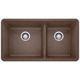 Blanco 60/40 Double Bowl Undermount Kitchen Sink, Café, 33-in