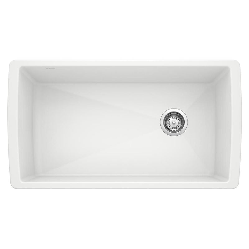 Blanco Diamond SILGRANIT 33-in Super Single Undermount Kitchen Sink, White Z3